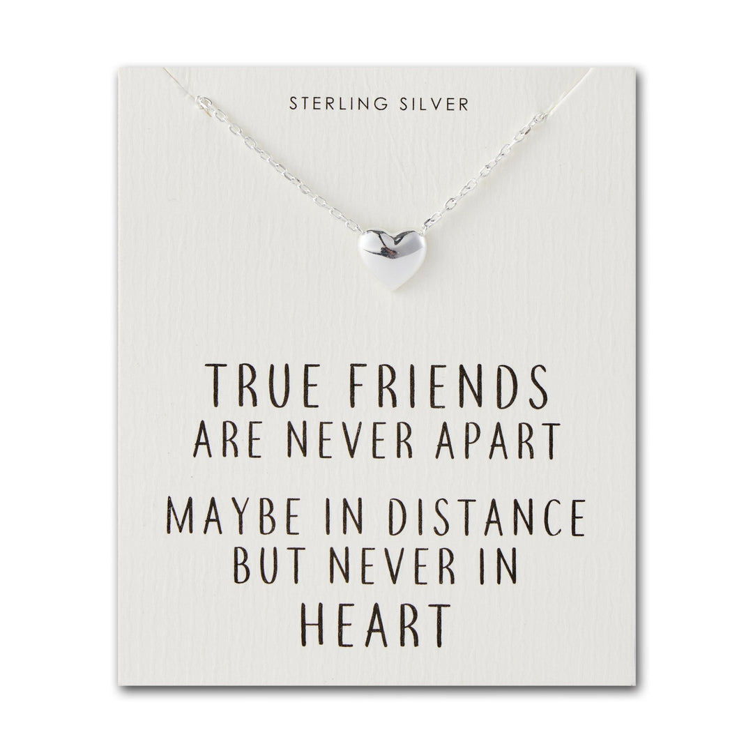 Sterling Silver Friendship Quote Heart Necklace - Philip Jones Jewellery