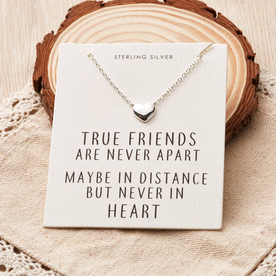 Sterling Silver Friendship Quote Heart Necklace - Philip Jones Jewellery