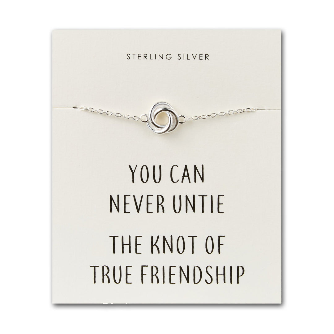 Sterling Silver Friendship Quote Knot Bracelet - Philip Jones Jewellery