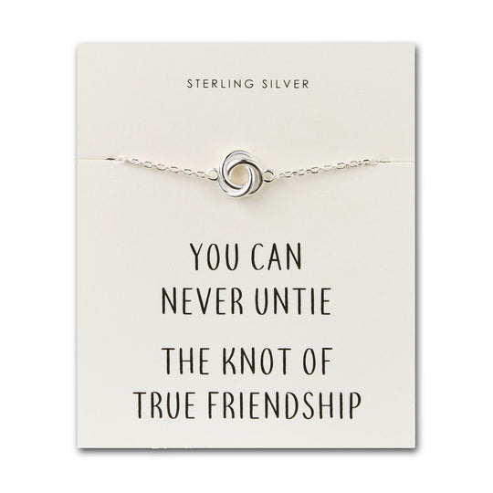 Sterling Silver Friendship Quote Knot Bracelet - Philip Jones Jewellery