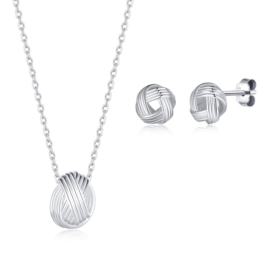 Sterling Silver Friendship Quote Knot Set - Philip Jones Jewellery