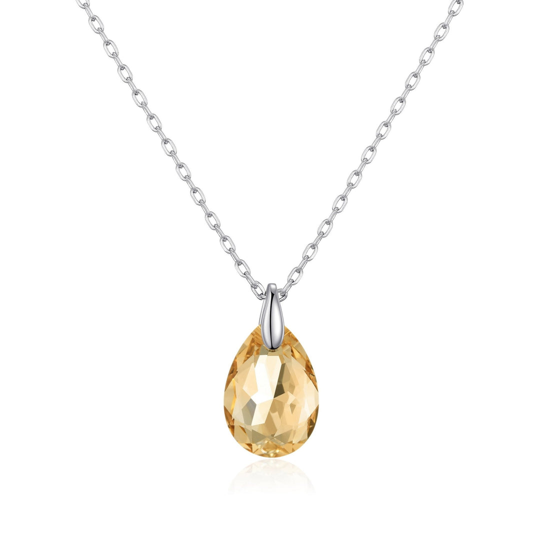 Sterling Silver Golden Shadow Necklace Created with Zircondia® Crystals - Philip Jones Jewellery