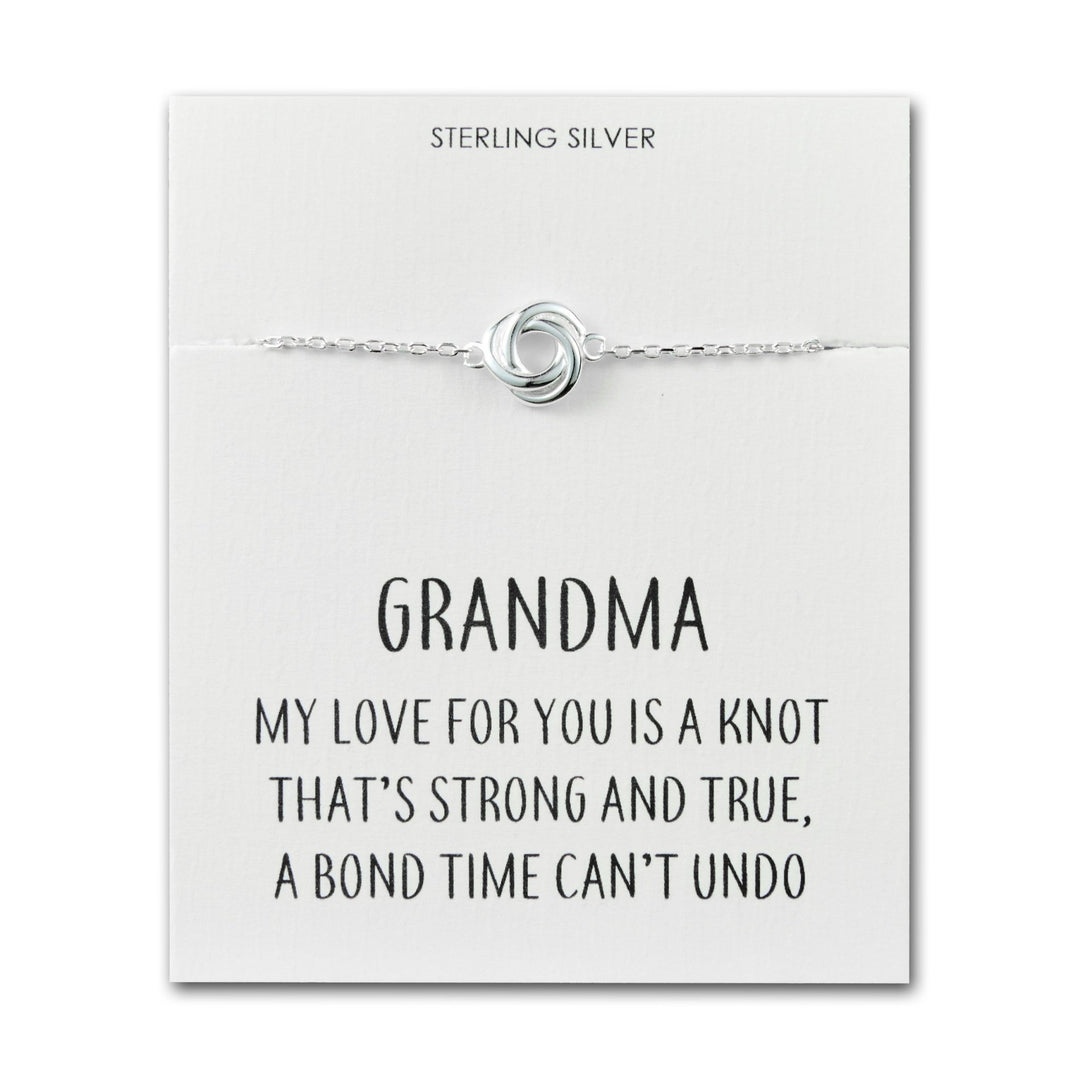 Sterling Silver Grandma Quote Knot Bracelet - Philip Jones Jewellery