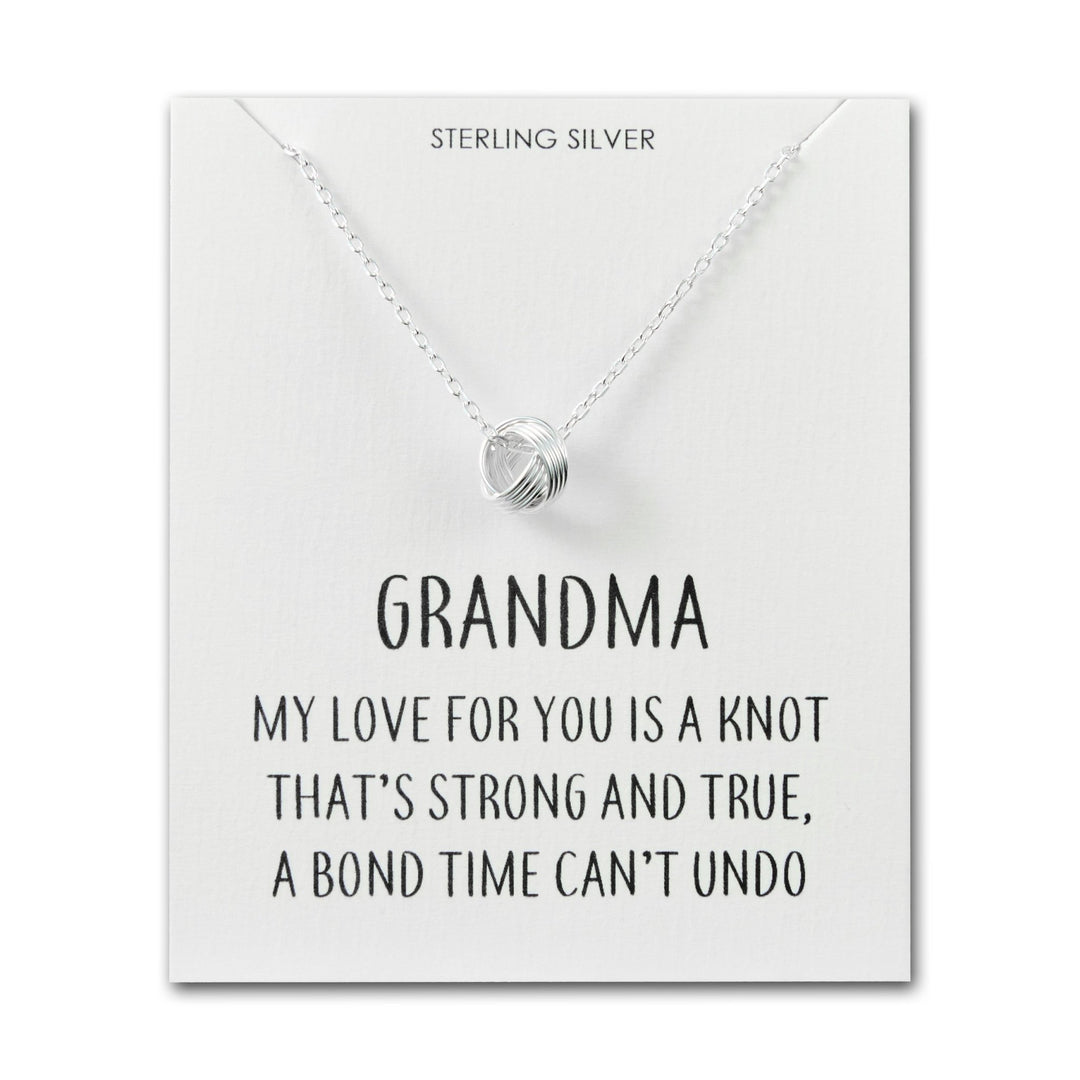 Sterling Silver Grandma Quote Knot Necklace - Philip Jones Jewellery