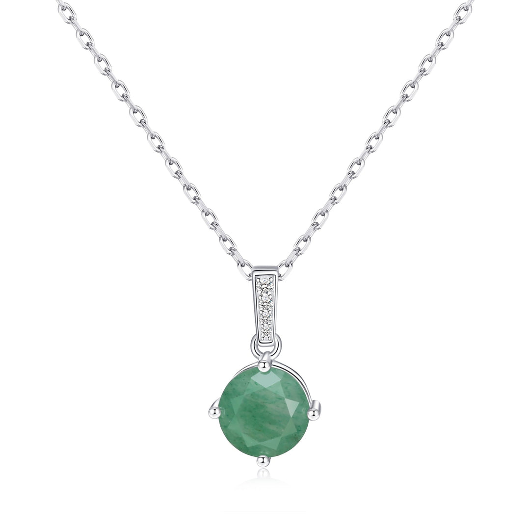 Sterling Silver Green Aventurine Gemstone Necklace - Philip Jones Jewellery