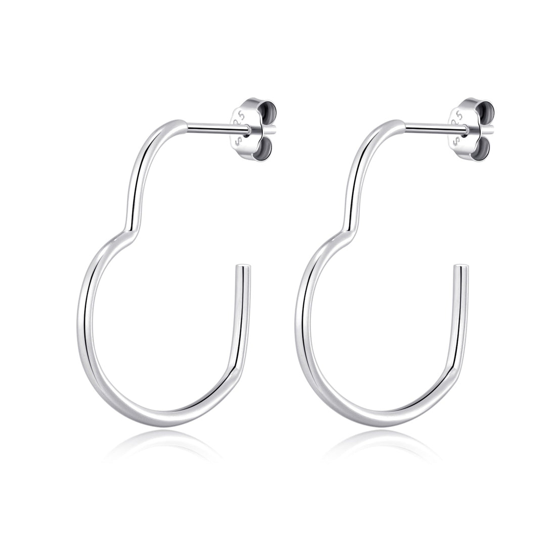 Sterling Silver Heart Hoop Earrings with Butterfly Backs - Philip Jones Jewellery
