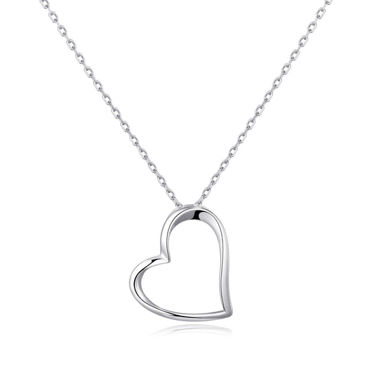Sterling Silver Heart Pendant Necklace - Philip Jones Jewellery