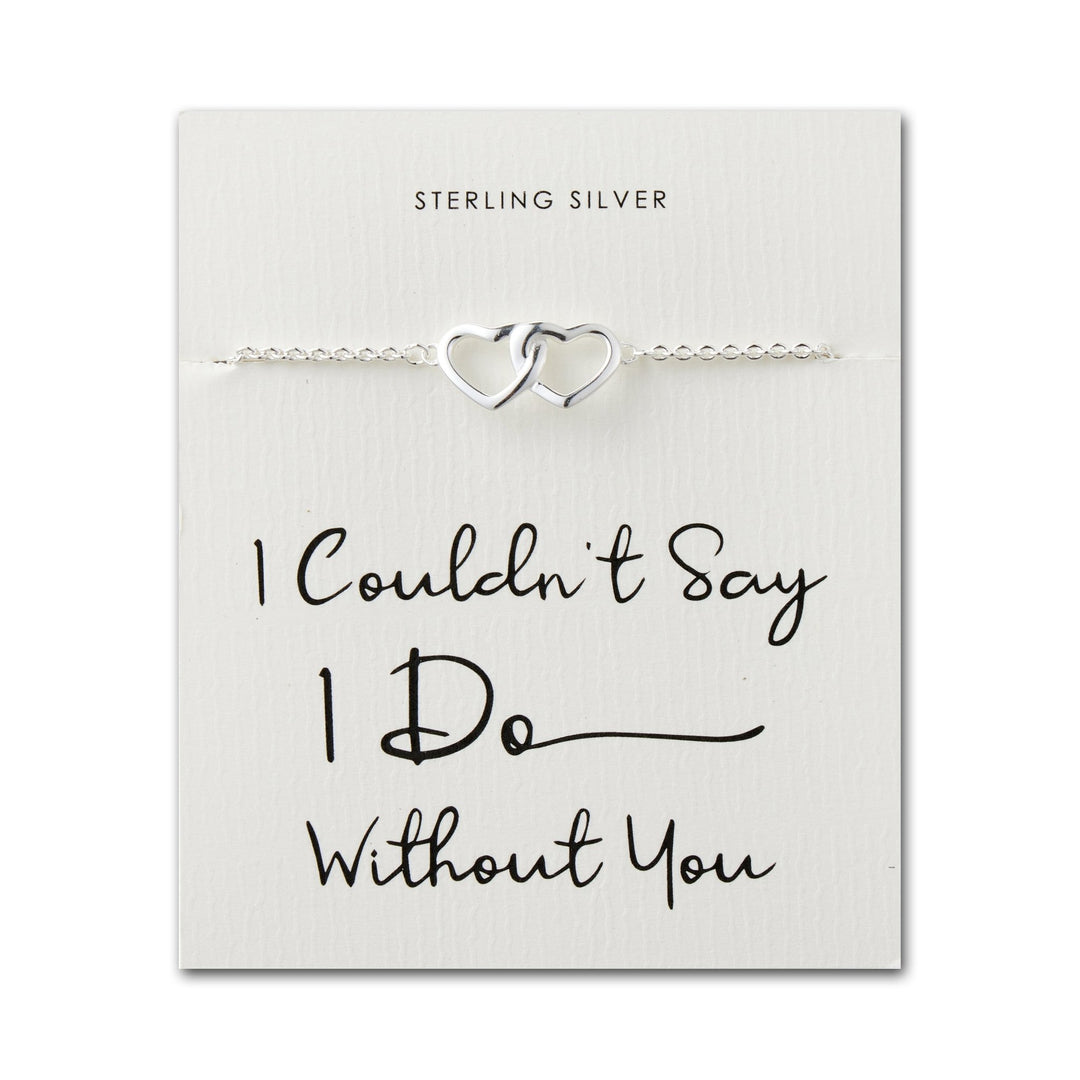 Sterling Silver I Couldn't Say I Do Without You Heart Link Bracelet - Philip Jones Jewellery