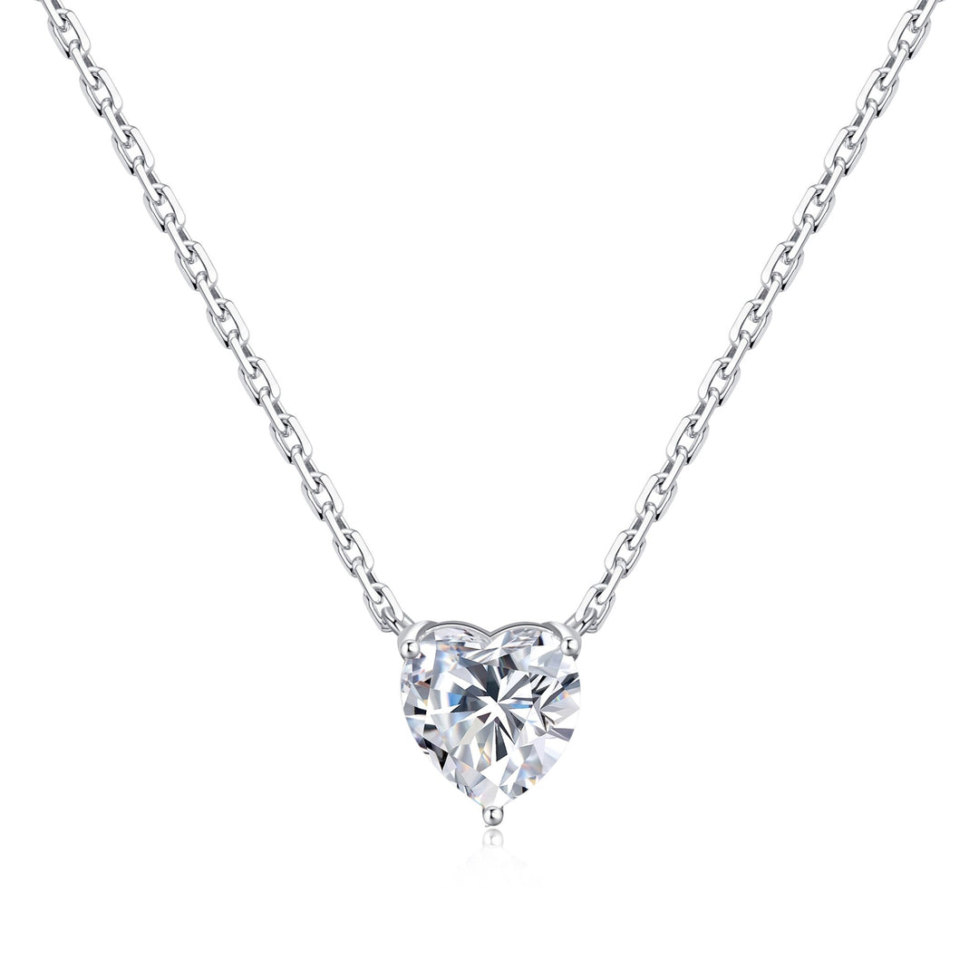 Sterling Silver I Couldn't Say I Do Without You Heart Solitaire Necklace with Zircondia® Crystals - Philip Jones Jewellery