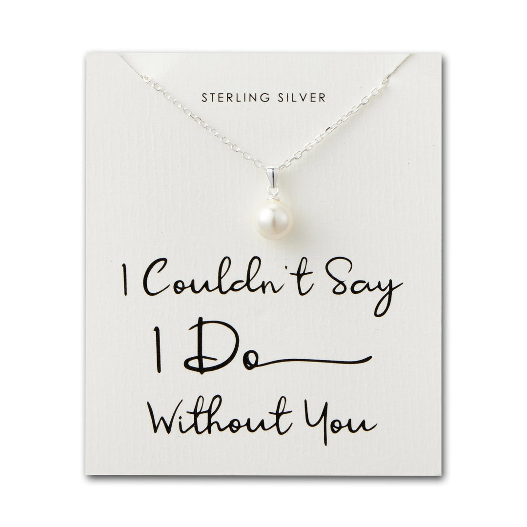 Sterling Silver I Couldn't Say I Do Without You Pearl Necklace - Philip Jones Jewellery