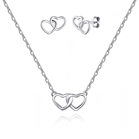 Sterling Silver I Couldn't Say I Do Without You Wedding Heart Link Set - Philip Jones Jewellery
