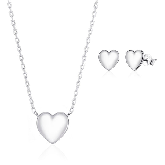 Sterling Silver I Couldn't Say I Do Without You Wedding Heart Set - Philip Jones Jewellery