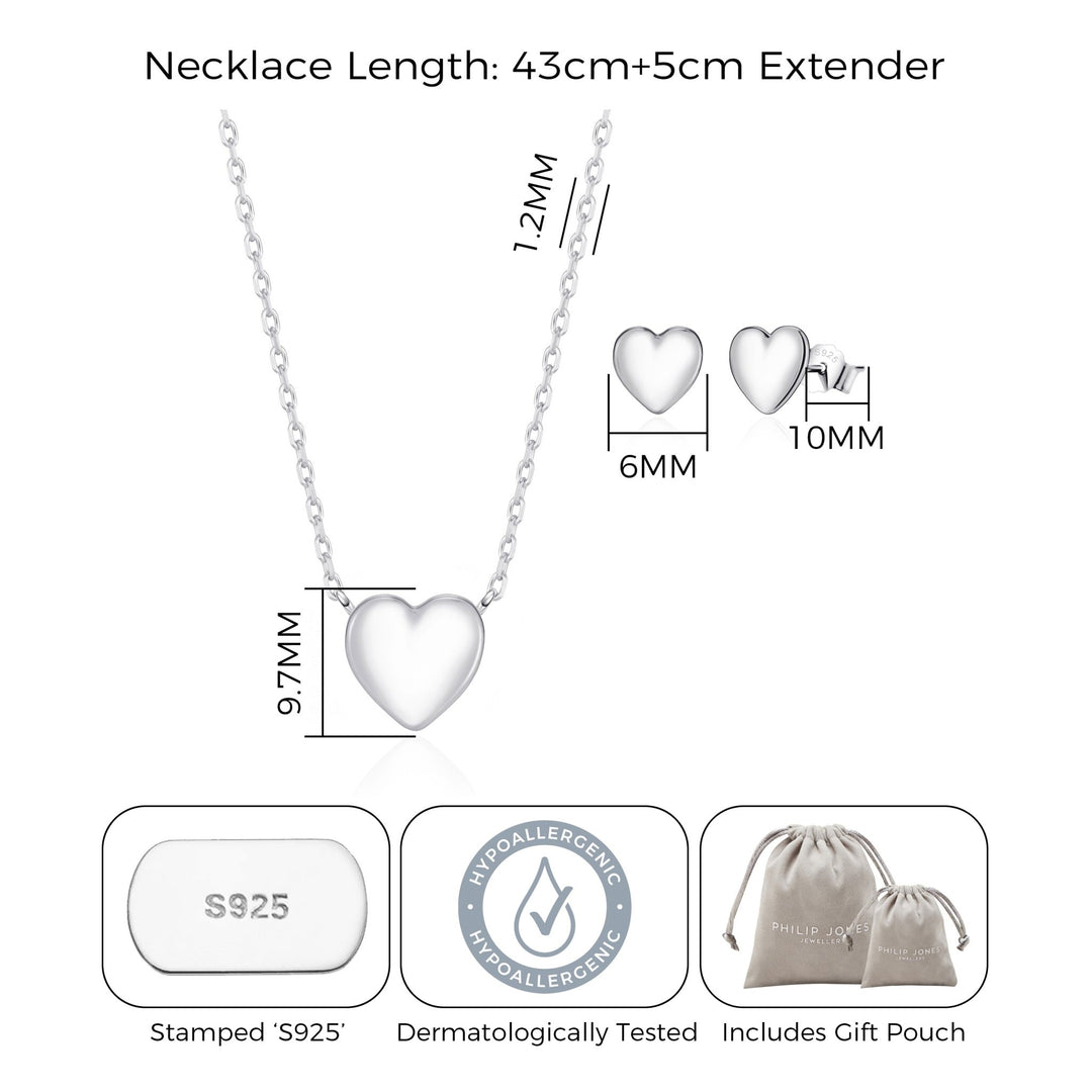 Sterling Silver I Couldn't Say I Do Without You Wedding Heart Set - Philip Jones Jewellery