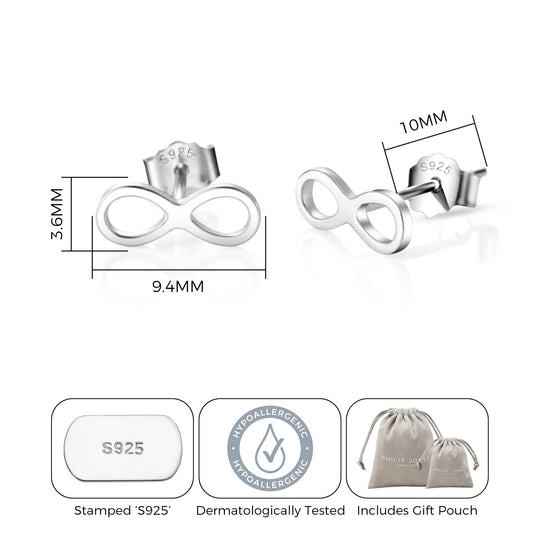 Sterling Silver Infinity Earrings - Philip Jones Jewellery