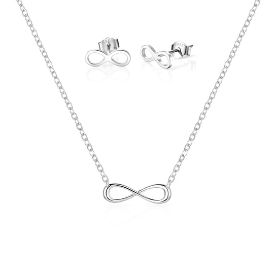 Sterling Silver Infinity Friendship Quote Set - Philip Jones Jewellery