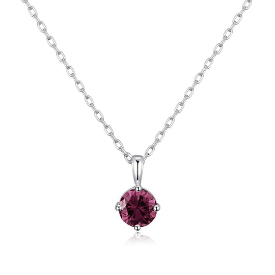 Sterling Silver June (Alexandrite) Birthstone Necklace Created with Zircondia® Crystals - Philip Jones Jewellery