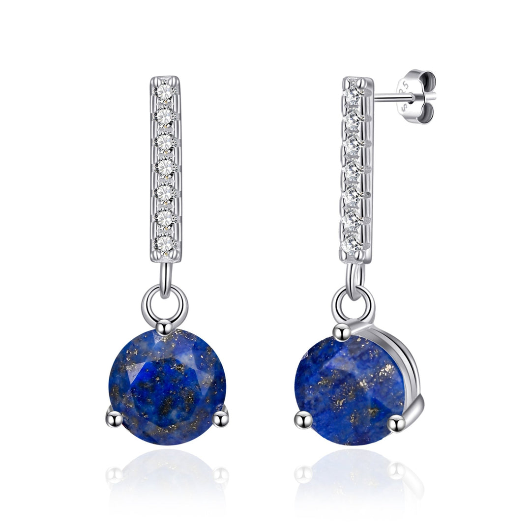 Sterling Silver Lapis Gemstone Drop Earrings - Philip Jones Jewellery