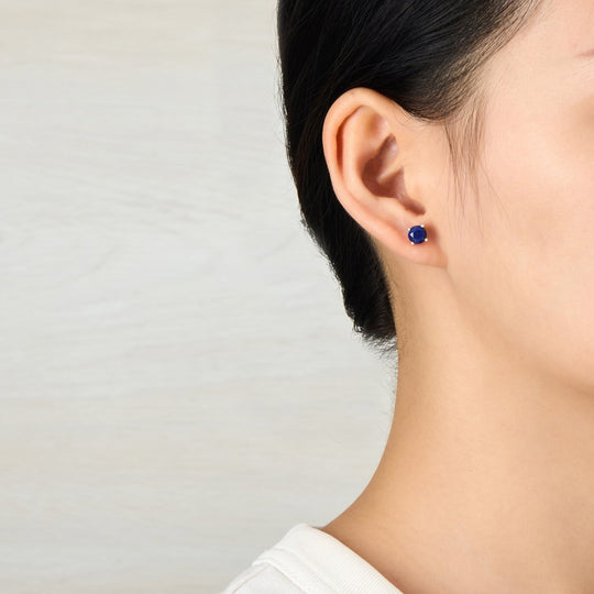 Sterling Silver Lapis Gemstone Earrings - Philip Jones Jewellery