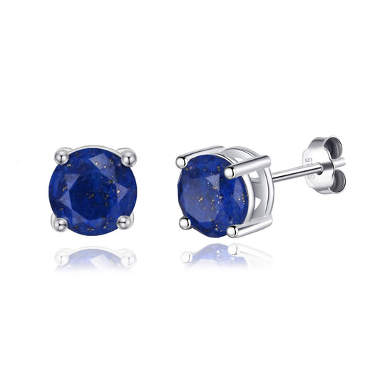 Sterling Silver Lapis Gemstone Earrings - Philip Jones Jewellery