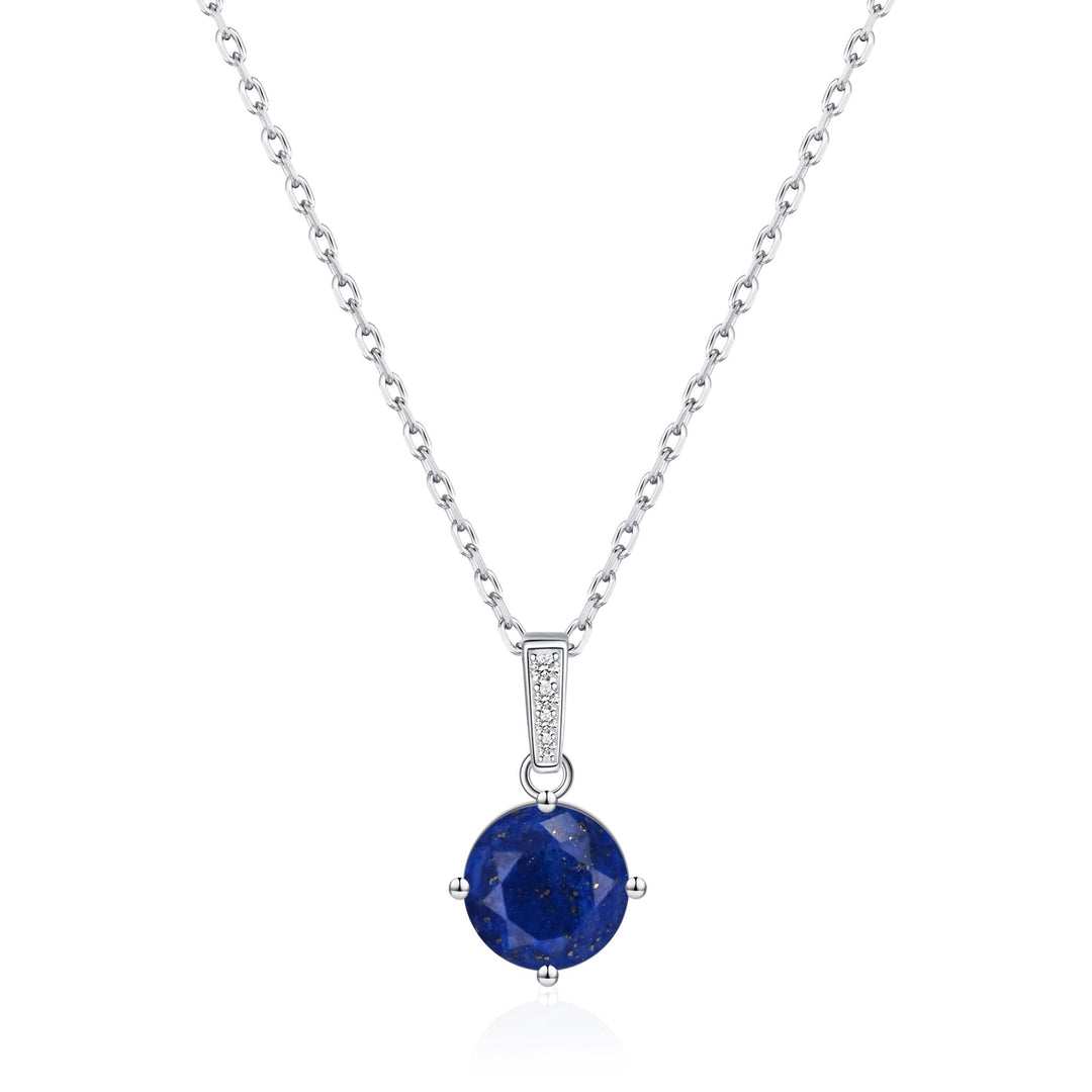 Sterling Silver Lapis Gemstone Necklace - Philip Jones Jewellery