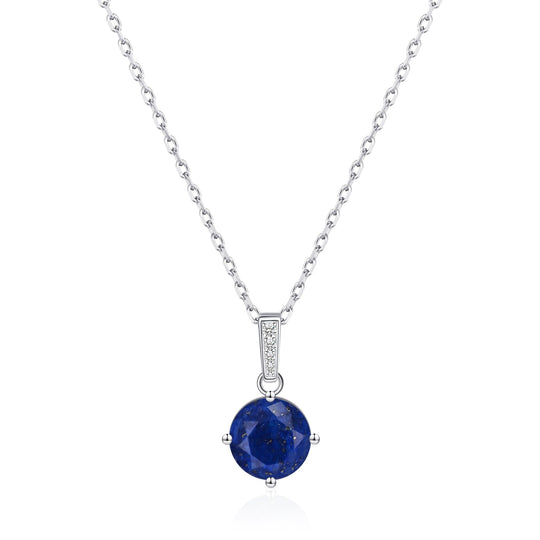 Sterling Silver Lapis Gemstone Necklace - Philip Jones Jewellery