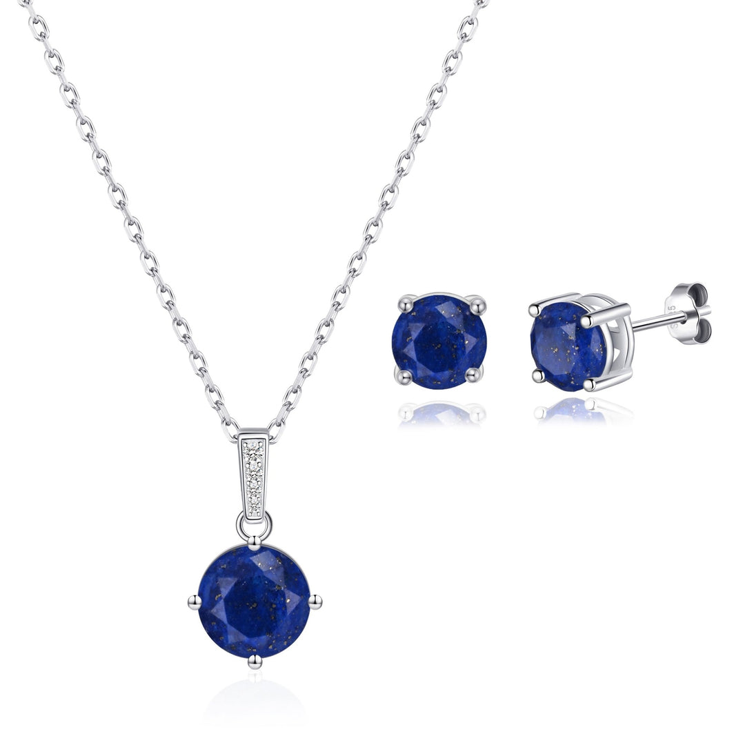 Sterling Silver Lapis Gemstone Set - Philip Jones Jewellery