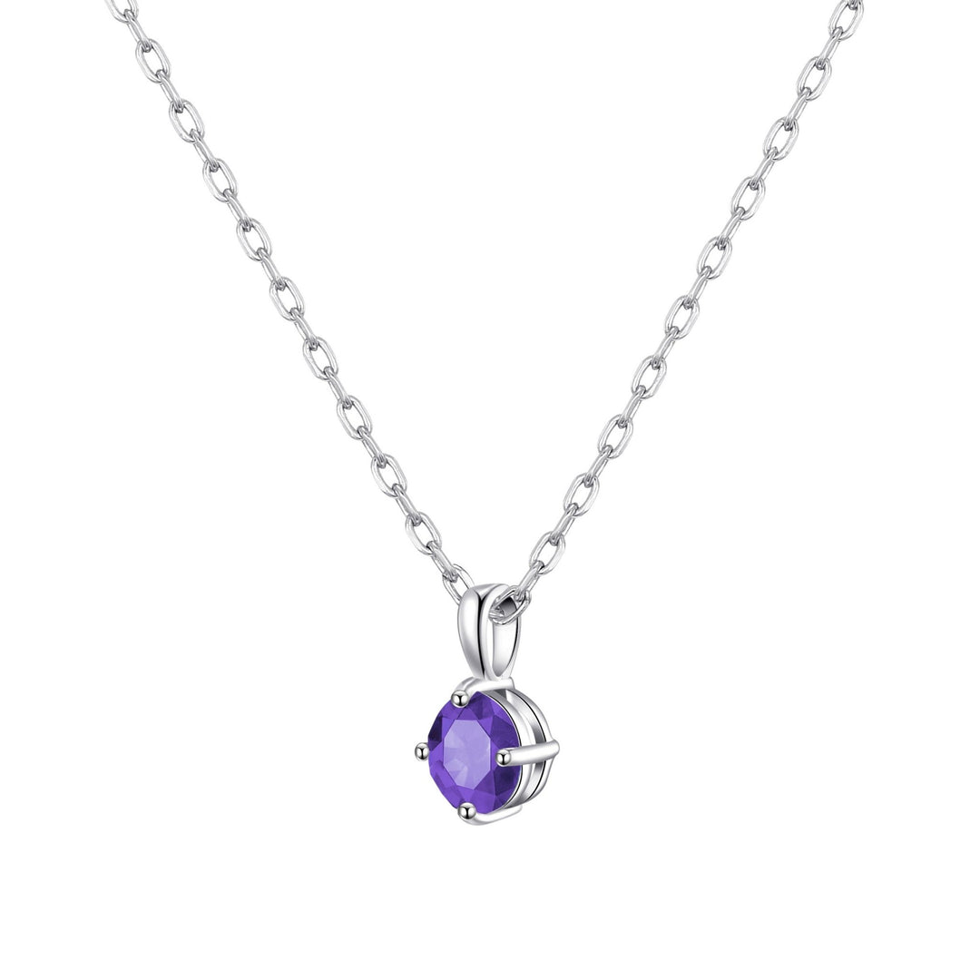Sterling Silver Light Purple Necklace Created with Zircondia® Crystals - Philip Jones Jewellery
