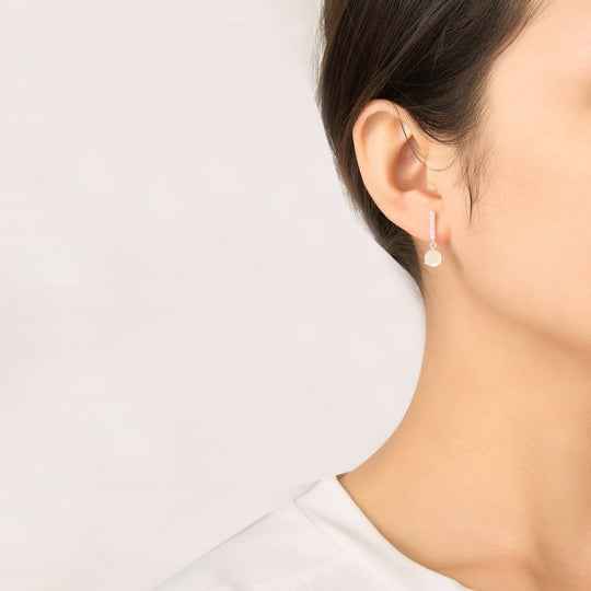 Sterling Silver Mother of Pearl Gemstone Drop Earrings - Philip Jones Jewellery