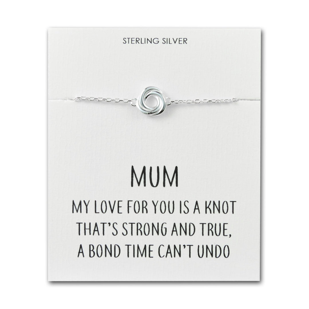 Sterling Silver Mum Quote Knot Bracelet - Philip Jones Jewellery