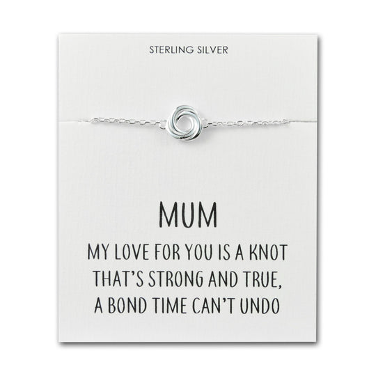 Sterling Silver Mum Quote Knot Bracelet - Philip Jones Jewellery