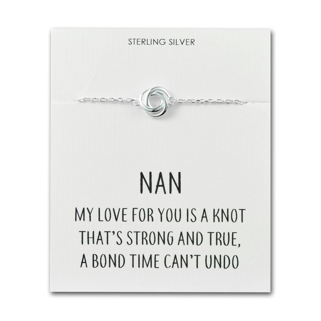 Sterling Silver Nan Quote Knot Bracelet - Philip Jones Jewellery