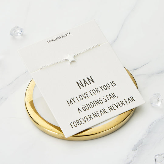 Sterling Silver Nan Quote Star Bracelet - Philip Jones Jewellery