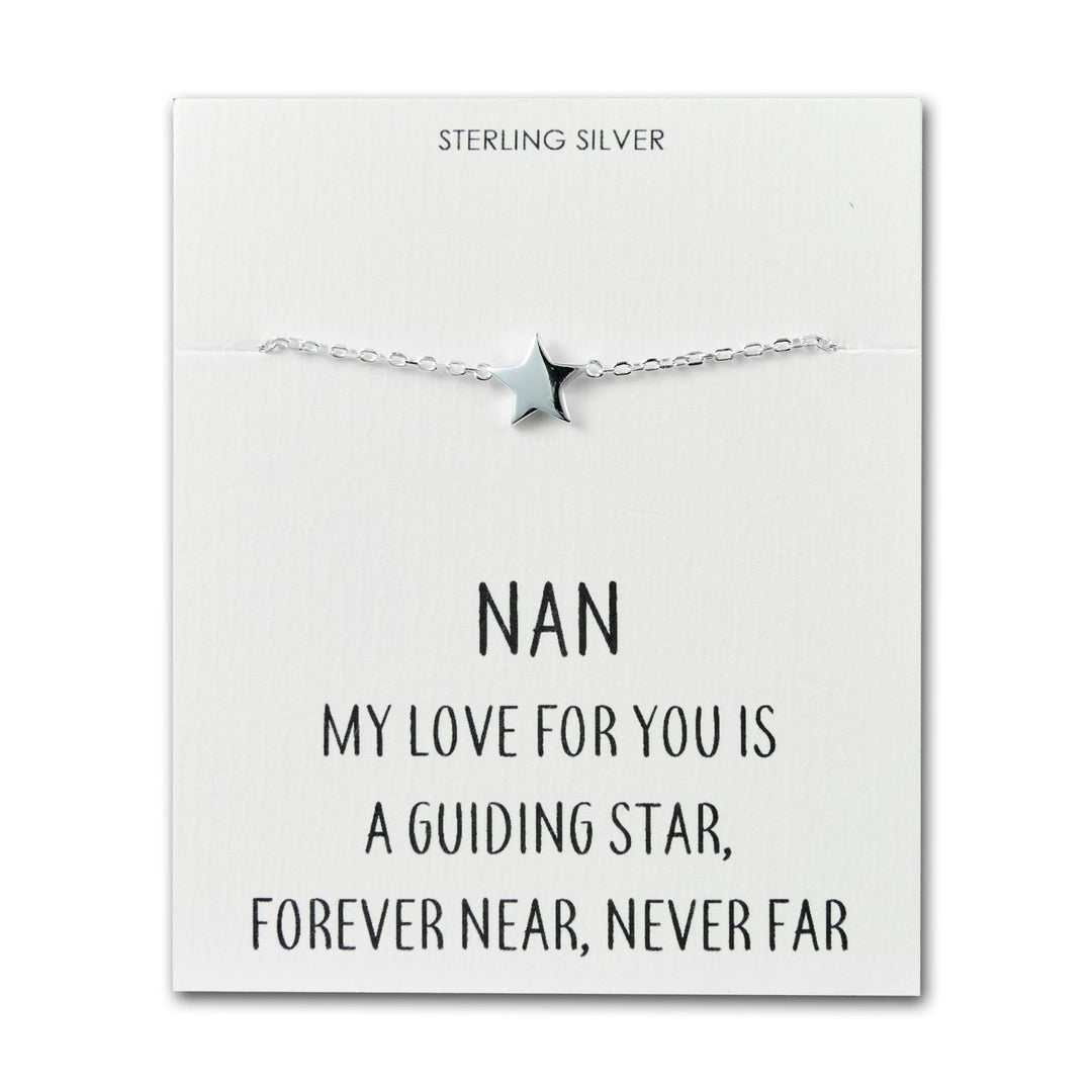 Sterling Silver Nan Quote Star Bracelet - Philip Jones Jewellery