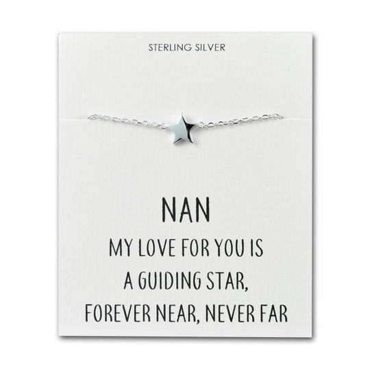 Sterling Silver Nan Quote Star Bracelet - Philip Jones Jewellery