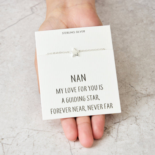 Sterling Silver Nan Quote Star Bracelet - Philip Jones Jewellery