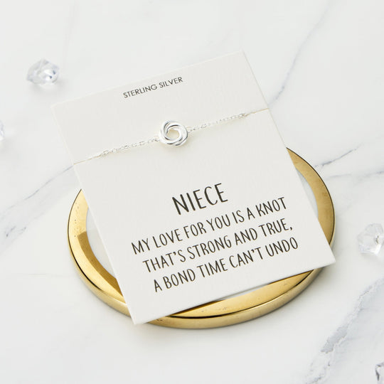 Sterling Silver Niece Quote Knot Bracelet - Philip Jones Jewellery