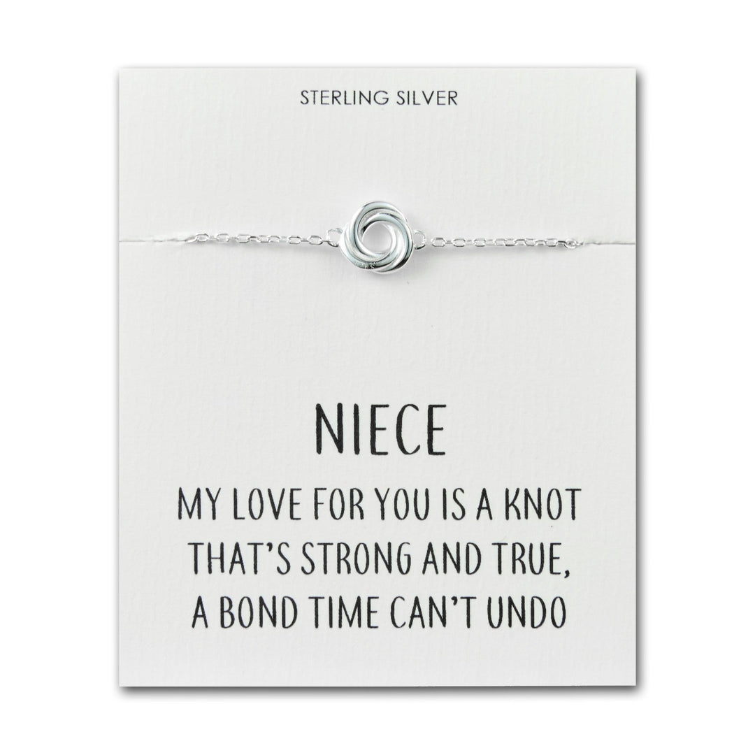Sterling Silver Niece Quote Knot Bracelet - Philip Jones Jewellery