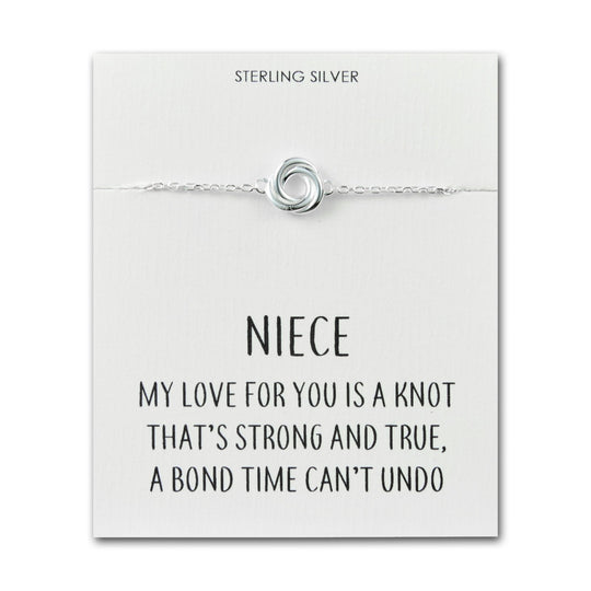 Sterling Silver Niece Quote Knot Bracelet - Philip Jones Jewellery