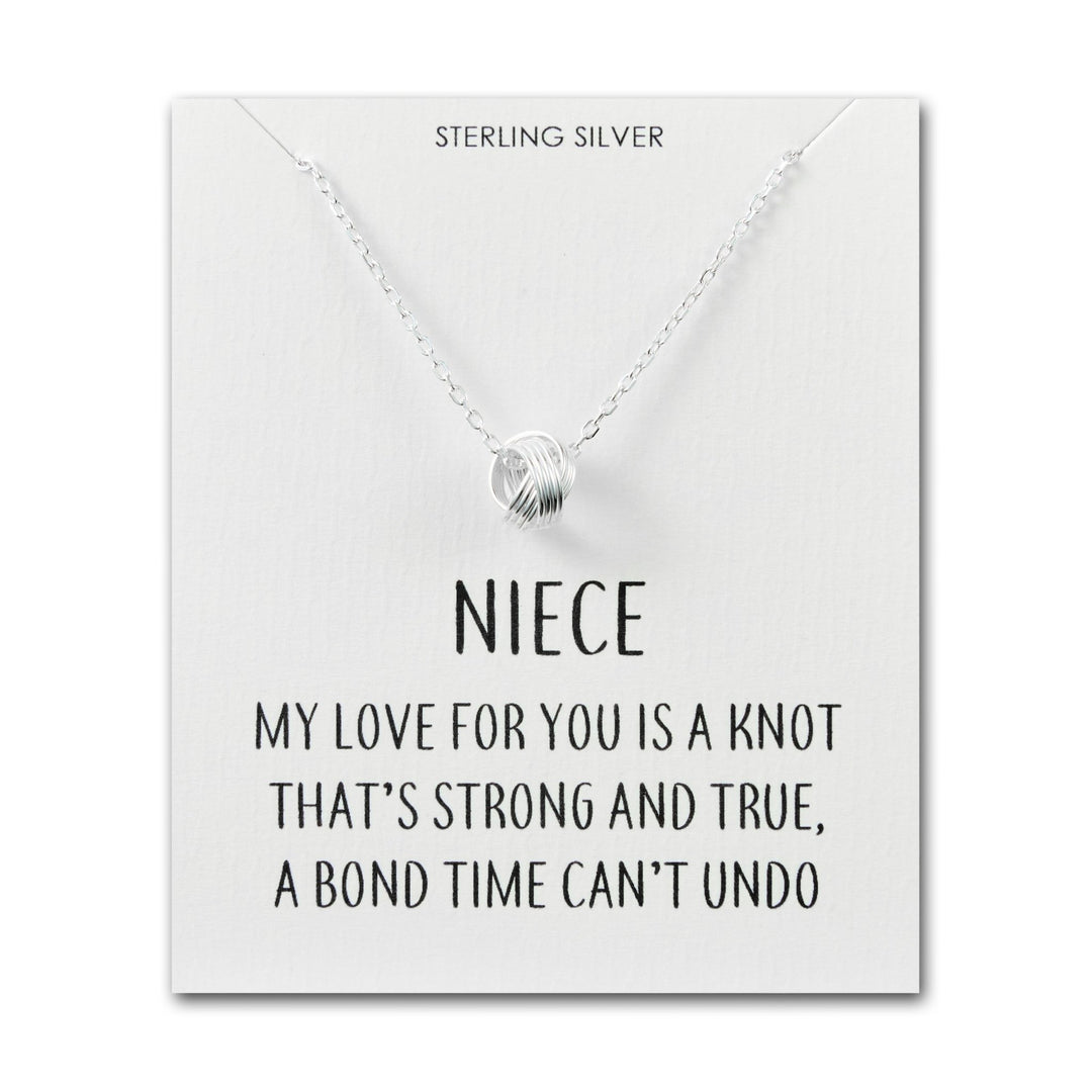 Sterling Silver Niece Quote Knot Necklace - Philip Jones Jewellery