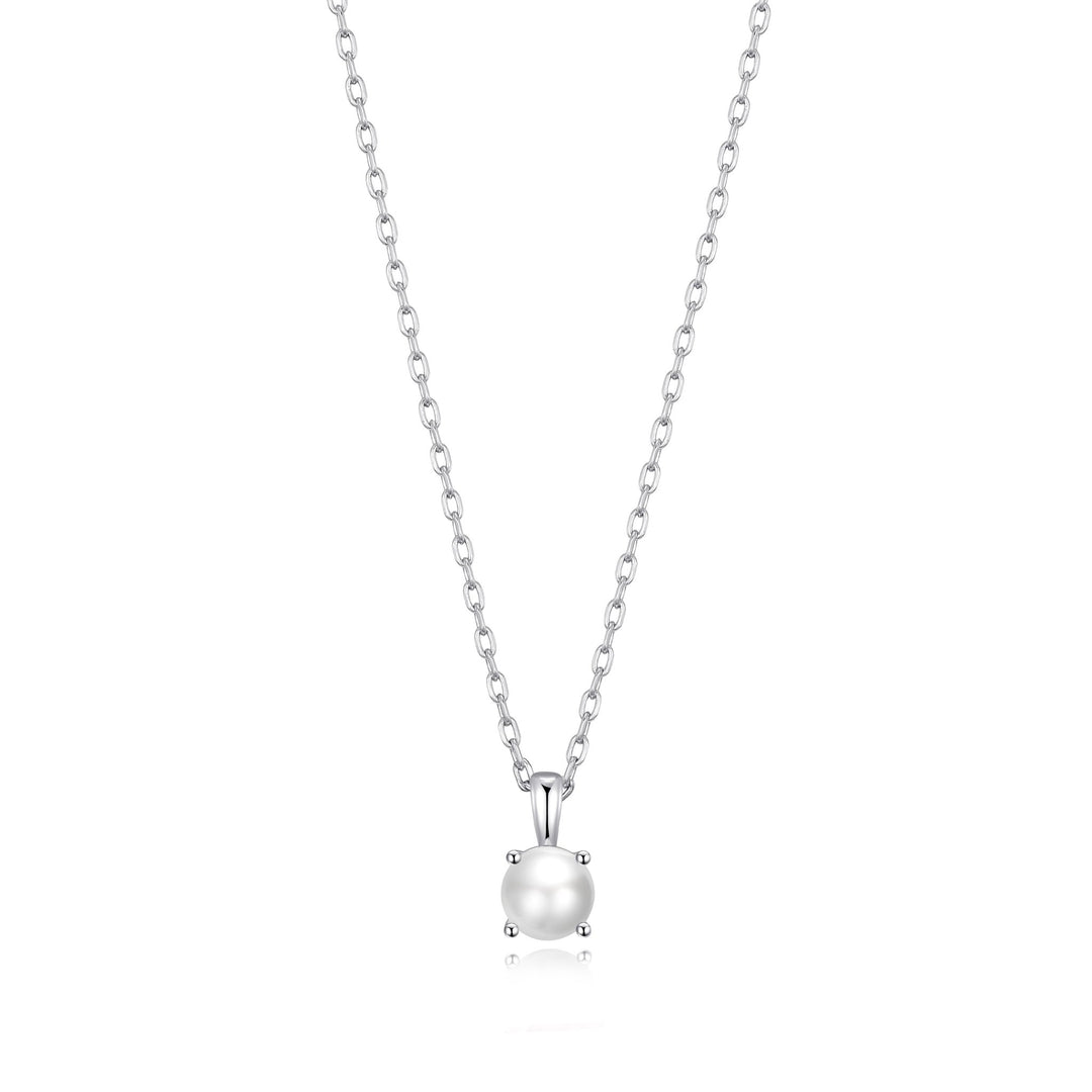 Sterling Silver Pearl Necklace Created with Gemstones from Zircondia® - Philip Jones Jewellery