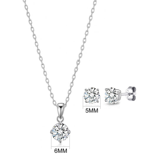 Sterling Silver Round Solitaire Set Created with Zircondia® Crystals - Philip Jones Jewellery