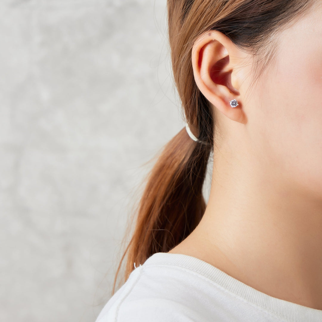 Sterling Silver Round Solitaire Set Created with Zircondia® Crystals - Philip Jones Jewellery