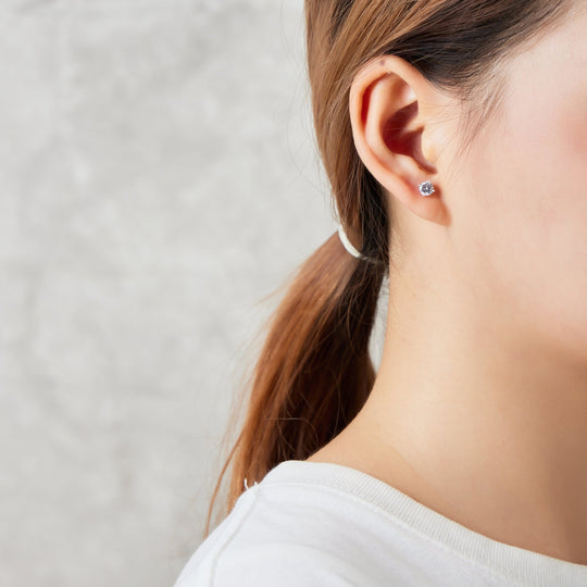 Sterling Silver Round Solitaire Set Created with Zircondia® Crystals - Philip Jones Jewellery
