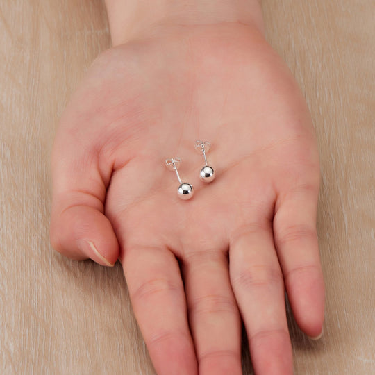 Sterling Silver Sphere Earrings - Philip Jones Jewellery