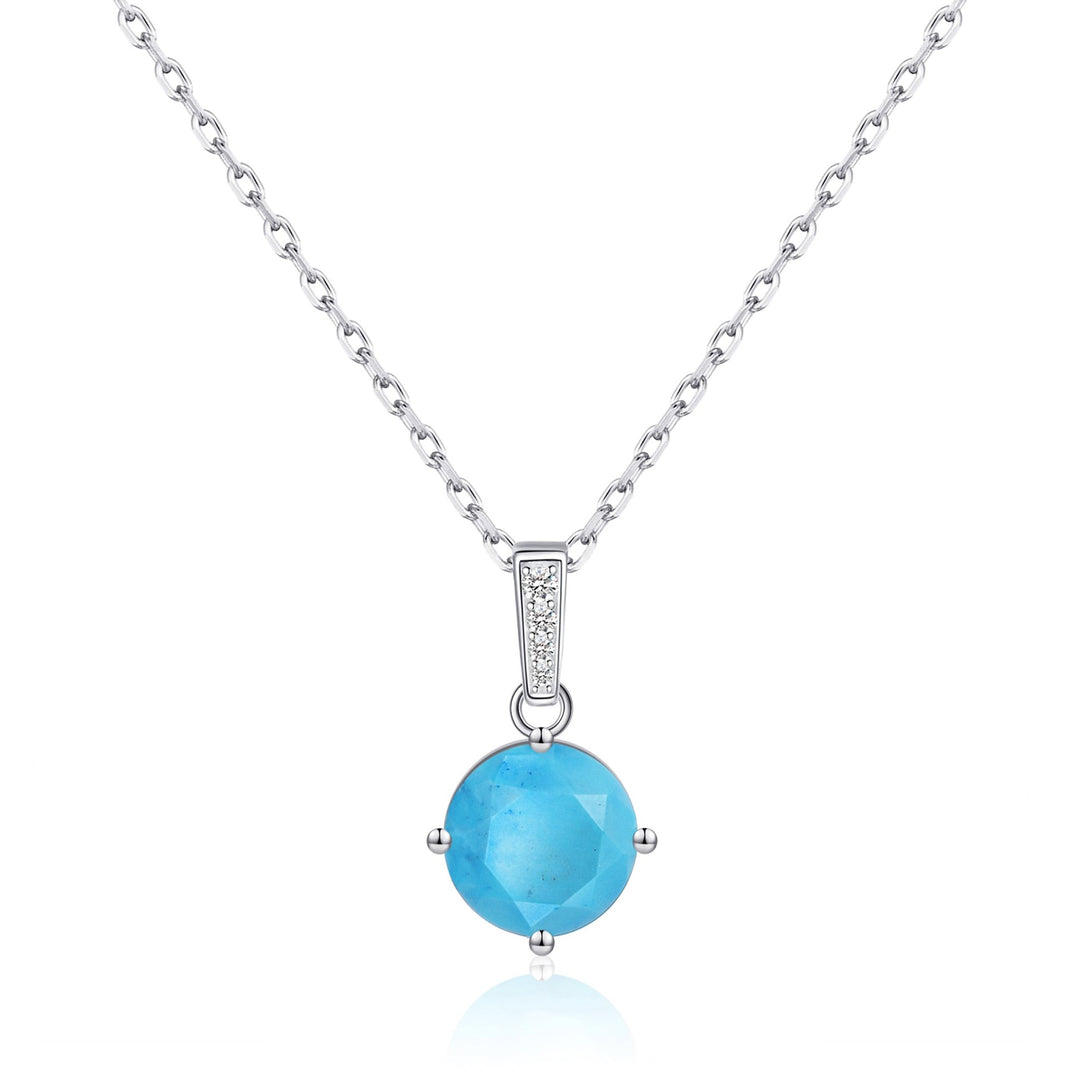 Sterling Silver Synthetic Turquoise Gemstone Necklace - Philip Jones Jewellery