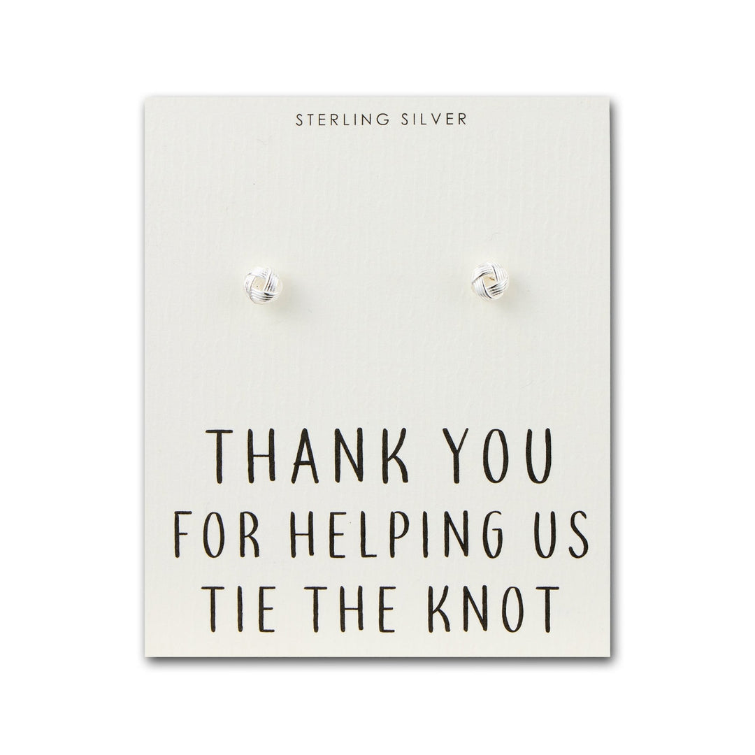 Sterling Silver Thank You for Helping us Tie The Knot Earrings - Philip Jones Jewellery