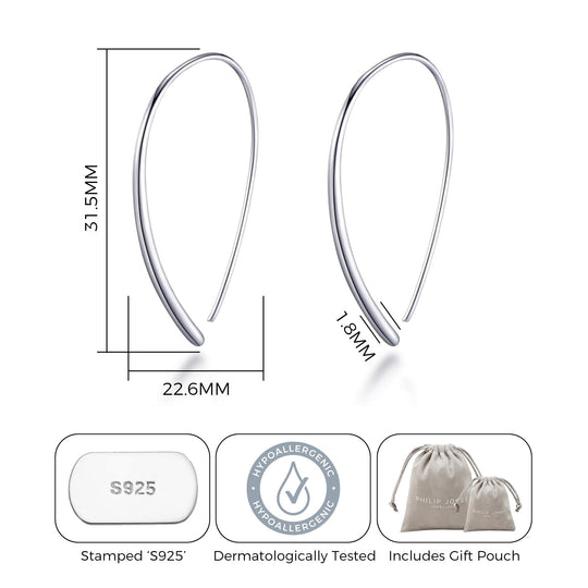 Sterling Silver Thread Earrings - Philip Jones Jewellery