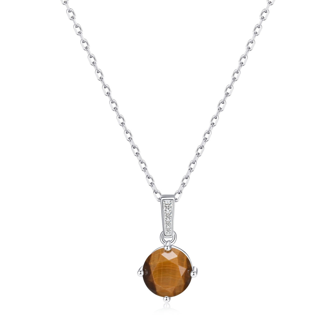 Sterling Silver Tigers Eye Gemstone Necklace - Philip Jones Jewellery