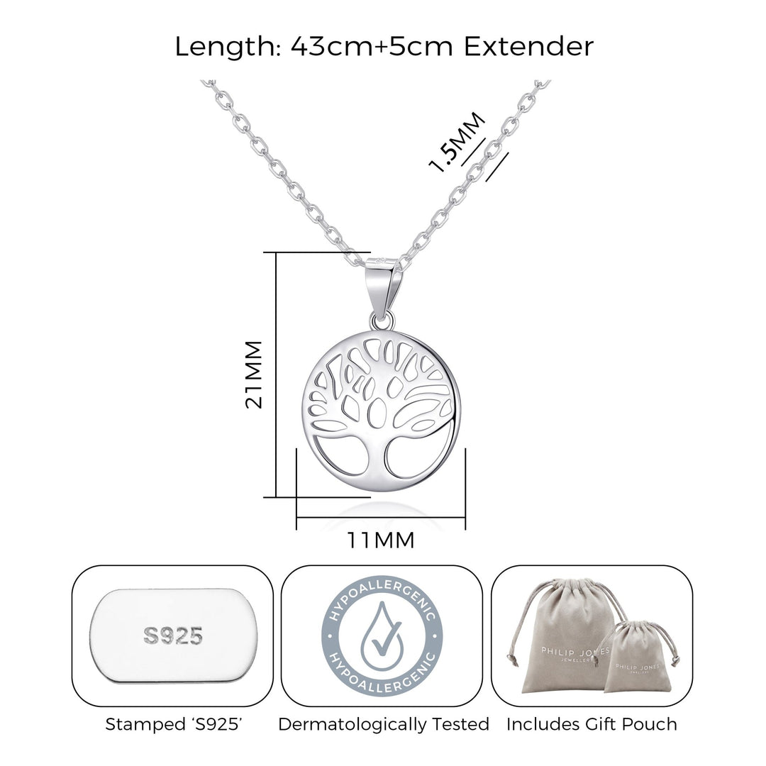 Sterling Silver Tree of Life Necklace - Philip Jones Jewellery