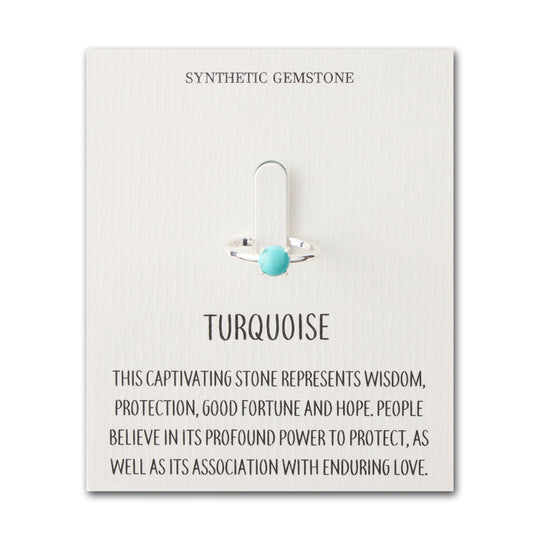 Synthetic Turquoise Adjustable Ring with Quote Card - Philip Jones Jewellery